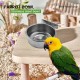 Grnlucja Bird Feeder Cup 3 Pieces Stainless Steel Parrot Cage Feeding Bowl for S Grnlucja Bird Feeder Cup 3 Pieces Stainless Steel Parrot Cage Feeding Bowl for S