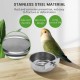 Grnlucja Bird Feeder Cup 3 Pieces Stainless Steel Parrot Cage Feeding Bowl for S Grnlucja Bird Feeder Cup 3 Pieces Stainless Steel Parrot Cage Feeding Bowl for S