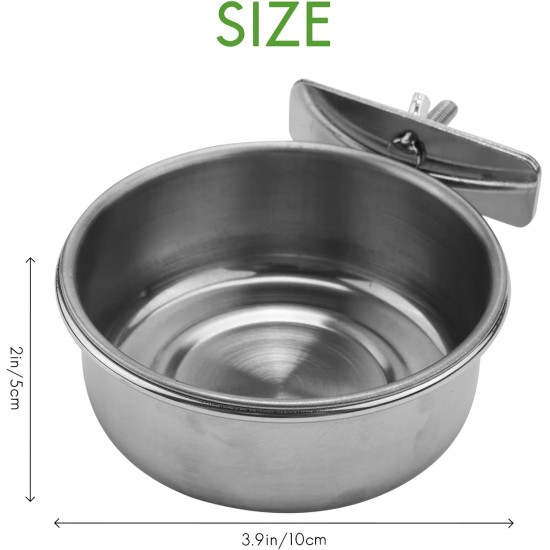 Grnlucja Bird Feeder Cup 3 Pieces Stainless Steel Parrot Cage Feeding Bowl for S Grnlucja Bird Feeder Cup 3 Pieces Stainless Steel Parrot Cage Feeding Bowl for S