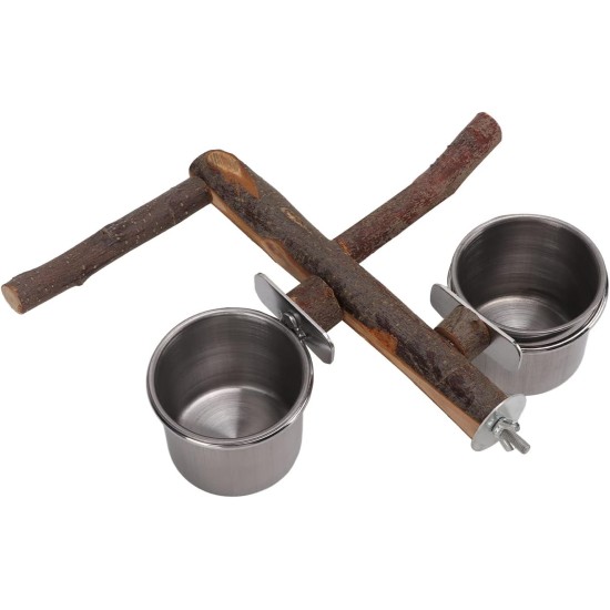HEEPDD Bird Cage Feeder Set Pet Bird Wooden Perch Parrot Stand Feeder Bowl for Parrot HEEPDD Bird Cage Feeder Set Pet Bird Wooden Perch Parrot Stand Feeder Bowl for Parrot