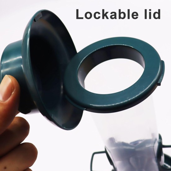 Hanging Bird Feeder, Squirrel Proof Adjustable Hook Automatic Bird Feeder Tubes Bird Feeder with 6 Feeding Holes for Birds for Garden Decoration Hanging Bird Feeder, Squirrel Proof Adjustable Hook Automatic Bird Feeder Tubes Bird Feeder with 6 Feeding Holes for Birds for Garden Decoration