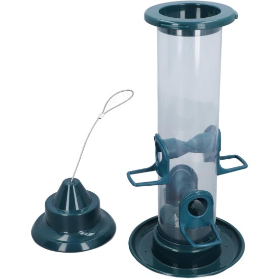 Hanging Bird Feeder, Squirrel Proof Adjustable Hook Automatic Bird Feeder Tubes Bird Feeder with 6 Feeding Holes for Birds for Garden Decoration Hanging Bird Feeder, Squirrel Proof Adjustable Hook Automatic Bird Feeder Tubes Bird Feeder with 6 Feeding Holes for Birds for Garden Decoration