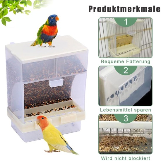 KOMUNJ Automatic Bird Feeder Budgie Cockatiel Feeder for Budgies, Canaries, Cockatiels, Finches, Parakeets, Seeds, Hooks KOMUNJ Automatic Bird Feeder Budgie Cockatiel Feeder for Budgies, Canaries, Cockatiels, Finches, Parakeets, Seeds, Hooks
