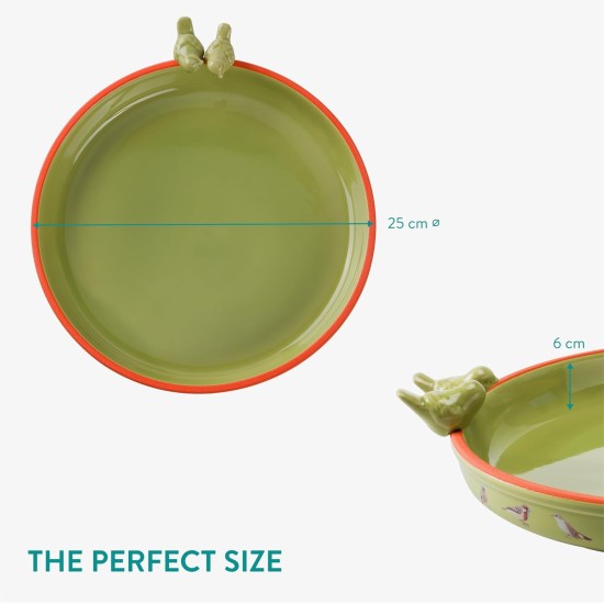 Navaris Large Ceramic Bird Bath, Bird Bath, Frost-Proof, Drinking Bowl for Birds, Design Bowl, Bird Bowl for the Garden or Balcony, Green Navaris Large Ceramic Bird Bath, Bird Bath, Frost-Proof, Drinking Bowl for Birds, Design Bowl, Bird Bowl for the Garden or Balcony, Green