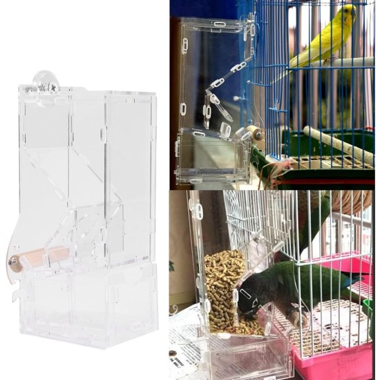 No Mess Bird Feeder Acrylic Pet Birds Seeds Transparent Food Feeder Cage Parakeet Seed Food Container No Mess Bird Feeder Acrylic Pet Birds Seeds Transparent Food Feeder Cage Parakeet Seed Food Container