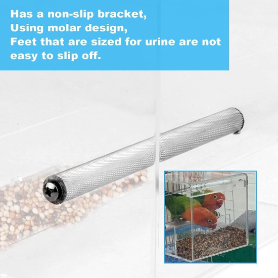 No Mess Bird Feeder for Cage - Automatic Bird Feeder Transparent Food Container Acrylic No Spill Cage Seed Catcher with Stainless Steel Hook for Parrots Parakeets No Mess Bird Feeder for Cage - Automatic Bird Feeder Transparent Food Container Acrylic No Spill Cage Seed Catcher with Stainless Steel Hook for Parrots Parakeets