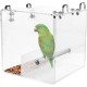 No Mess Bird Feeder for Cage - Automatic Bird Feeder Transparent Food Container Acrylic No Spill Cage Seed Catcher with Stainless Steel Hook for Parrots Parakeets No Mess Bird Feeder for Cage - Automatic Bird Feeder Transparent Food Container Acrylic No Spill Cage Seed Catcher with Stainless Steel Hook for Parrots Parakeets