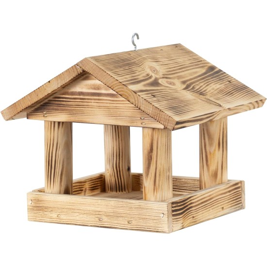 PATKAR, Pinewood Bird Table, Flamed, H22/24 x 26 x 26 cm PATKAR, Pinewood Bird Table, Flamed, H22/24 x 26 x 26 cm