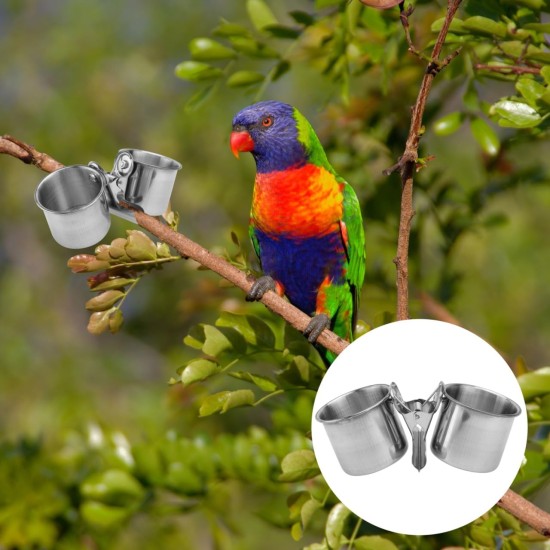POPETPOP 3pcs Hanging Bird Feeder Bird Feeder Hanging Parrot Feeder Cup Stainless Steel Bird Cup Parakeet Hanging Pet Feeder Bowl Bird Feeder Cup to Feed Food Feeding Tray Cage POPETPOP 3pcs Hanging Bird Feeder Bird Feeder Hanging Parrot Feeder Cup Stainless Steel Bird Cup Parakeet Hanging Pet Feeder Bowl Bird Feeder Cup to Feed Food Feeding Tray Cage