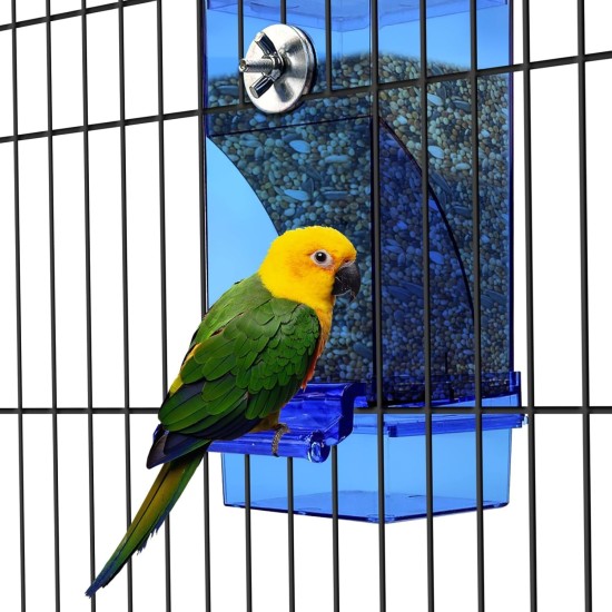 Pack of 2 Automatic Bird Feeders, Transparent, Automatic Bird Feeder for Cages, Acrylic Automatic Feeder Parrots, Transparent Acrylic Bird Feeder for Birds Budgies (Blue) Pack of 2 Automatic Bird Feeders, Transparent, Automatic Bird Feeder for Cages, Acrylic Automatic Feeder Parrots, Transparent Acrylic Bird Feeder for Birds Budgies (Blue)