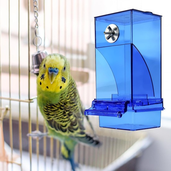Pack of 2 Automatic Bird Feeders, Transparent, Automatic Bird Feeder for Cages, Acrylic Automatic Feeder Parrots, Transparent Acrylic Bird Feeder for Birds Budgies (Blue) Pack of 2 Automatic Bird Feeders, Transparent, Automatic Bird Feeder for Cages, Acrylic Automatic Feeder Parrots, Transparent Acrylic Bird Feeder for Birds Budgies (Blue)