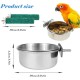 Pack of 2 Bird Feeding Bowls for Hanging, Stainless Steel Bowl with Holder, Bird Feeder Bowl, Stainless Steel Parrots Feeding Cup, for Birds, Parrots, Water Feeding Bowl