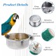 Pack of 2 Bird Feeding Bowls for Hanging, Stainless Steel Bowl with Holder, Bird Feeder Bowl, Stainless Steel Parrots Feeding Cup, for Birds, Parrots, Water Feeding Bowl