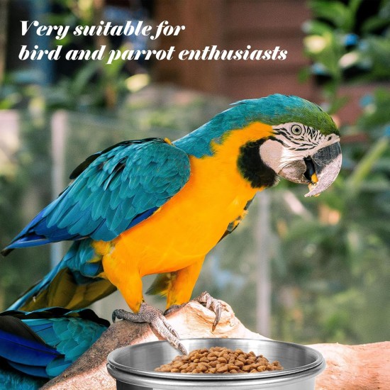 Pack of 2 Bird Feeding Bowls for Hanging, Stainless Steel Bowl with Holder, Bird Feeder Bowl, Stainless Steel Parrots Feeding Cup, for Birds, Parrots, Water Feeding Bowl Pack of 2 Bird Feeding Bowls for Hanging, Stainless Steel Bowl with Holder, Bird Feeder Bowl, Stainless Steel Parrots Feeding Cup, for Birds, Parrots, Water Feeding Bowl