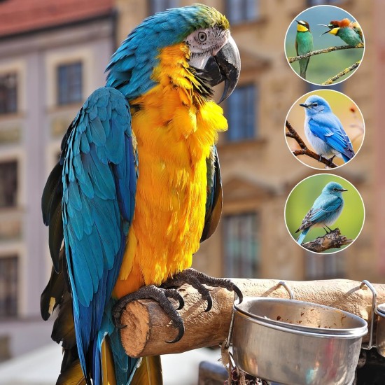 Pack of 2 Bird Feeding Bowls for Hanging, Stainless Steel Bowl with Holder, Bird Feeder Bowl, Stainless Steel Parrots Feeding Cup, for Birds, Parrots, Water Feeding Bowl Pack of 2 Bird Feeding Bowls for Hanging, Stainless Steel Bowl with Holder, Bird Feeder Bowl, Stainless Steel Parrots Feeding Cup, for Birds, Parrots, Water Feeding Bowl