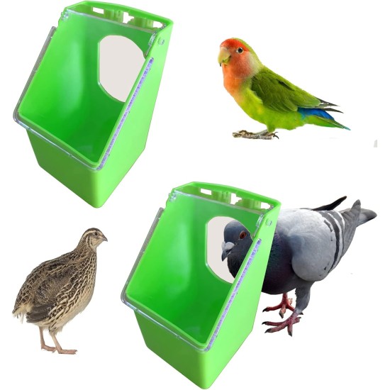 Plastic Pigeon Feeder 2 Pieces Bird Feeder Hanging Box for Poultry Pigeons Quail Feeding Parrot Budgie Parakeet Cage (One Hole) Plastic Pigeon Feeder 2 Pieces Bird Feeder Hanging Box for Poultry Pigeons Quail Feeding Parrot Budgie Parakeet Cage (One Hole)