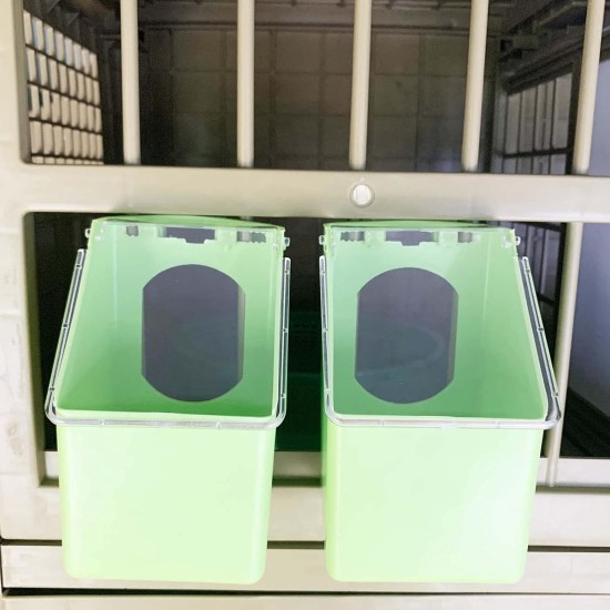 Plastic Pigeon Feeder 2 Pieces Bird Feeder Hanging Box for Poultry Pigeons Quail Feeding Parrot Budgie Parakeet Cage (One Hole) Plastic Pigeon Feeder 2 Pieces Bird Feeder Hanging Box for Poultry Pigeons Quail Feeding Parrot Budgie Parakeet Cage (One Hole)