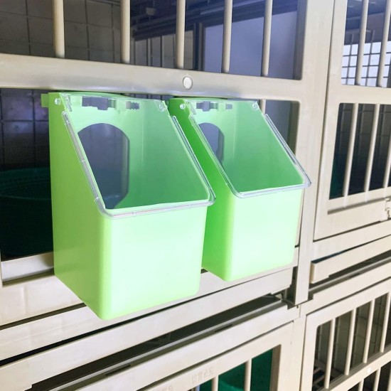 Plastic Pigeon Feeder 2 Pieces Bird Feeder Hanging Box for Poultry Pigeons Quail Feeding Parrot Budgie Parakeet Cage (One Hole) Plastic Pigeon Feeder 2 Pieces Bird Feeder Hanging Box for Poultry Pigeons Quail Feeding Parrot Budgie Parakeet Cage (One Hole)
