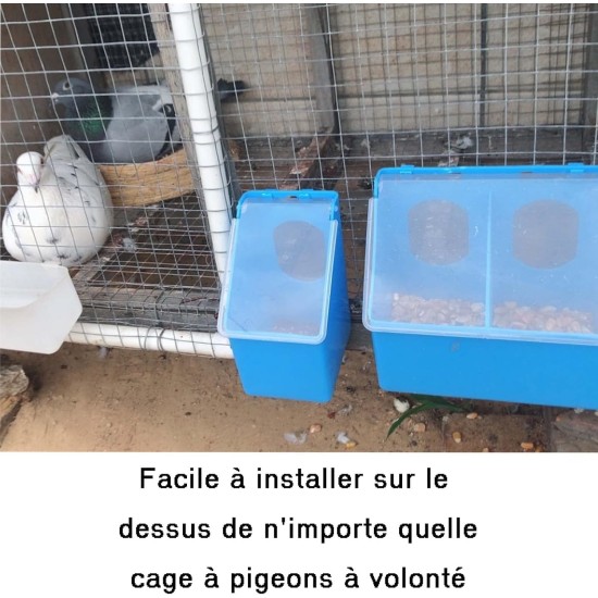 Plastic Pigeon Feeder 2 Pieces Bird Feeder Hanging Box for Poultry Pigeons Quail Feeding Parrot Budgie Parakeet Cage (One Hole) Plastic Pigeon Feeder 2 Pieces Bird Feeder Hanging Box for Poultry Pigeons Quail Feeding Parrot Budgie Parakeet Cage (One Hole)