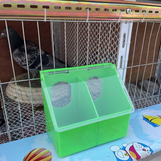 Plastic Pigeon Feeder 2 Pieces Bird Feeder Hanging Box for Poultry Pigeons Quail Feeding Parrot Budgie Parakeet Cage (One Hole) Plastic Pigeon Feeder 2 Pieces Bird Feeder Hanging Box for Poultry Pigeons Quail Feeding Parrot Budgie Parakeet Cage (One Hole)