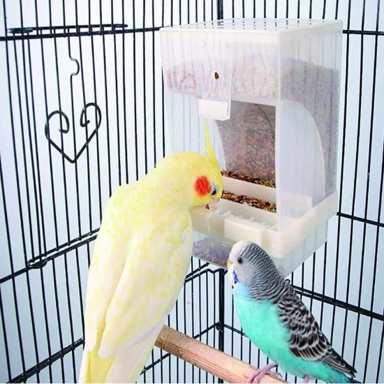 Sipiris Automatic Feeder for Birds, 2 Pieces, Bird Feeder, Automatic Feeder, Bird Cage for Budgies, Canaries, Food Container (425 g + 270 g) Sipiris Automatic Feeder for Birds, 2 Pieces, Bird Feeder, Automatic Feeder, Bird Cage for Budgies, Canaries, Food Container (425 g + 270 g)