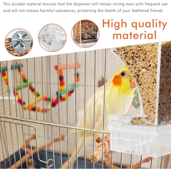 Transparent Automatic Bird Feeder: Bird Feeder, Automatic Water Dispenser, Cage Accessories, for Parrots, Budgies, Canaries, Cockatiels, Finches Transparent Automatic Bird Feeder: Bird Feeder, Automatic Water Dispenser, Cage Accessories, for Parrots, Budgies, Canaries, Cockatiels, Finches