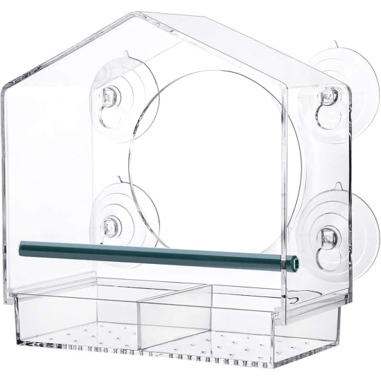 VaNaeni Window Art Bird Food - Refillable Sliding Tray, Transparent Window for Bird Watching, No Assembly Required, Easy Cleaning and Refilling VaNaeni Window Art Bird Food - Refillable Sliding Tray, Transparent Window for Bird Watching, No Assembly Required, Easy Cleaning and Refilling