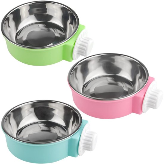 XINMEIWEN 3 Pack Bird Feeding Dish Cup Stainless Steel Pet Bowl Removable Hanging Pet Food Water Feeder Cup Perfect for Cats Puppies Birds Rats Ferrets (Blue + Green + Pink) XINMEIWEN 3 Pack Bird Feeding Dish Cup Stainless Steel Pet Bowl Removable Hanging Pet Food Water Feeder Cup Perfect for Cats Puppies Birds Rats Ferrets (Blue + Green + Pink)