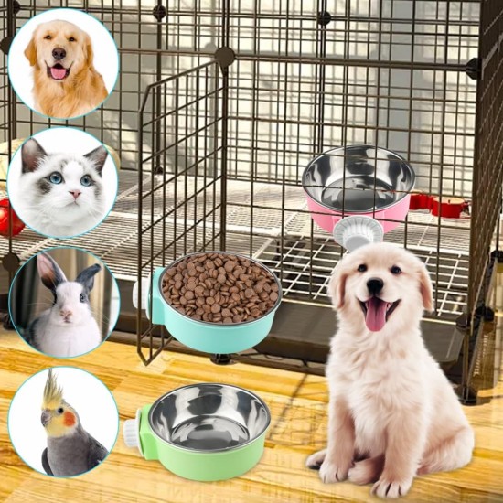 XINMEIWEN 3 Pack Bird Feeding Dish Cup Stainless Steel Pet Bowl Removable Hanging Pet Food Water Feeder Cup Perfect for Cats Puppies Birds Rats Ferrets (Blue + Green + Pink) XINMEIWEN 3 Pack Bird Feeding Dish Cup Stainless Steel Pet Bowl Removable Hanging Pet Food Water Feeder Cup Perfect for Cats Puppies Birds Rats Ferrets (Blue + Green + Pink)