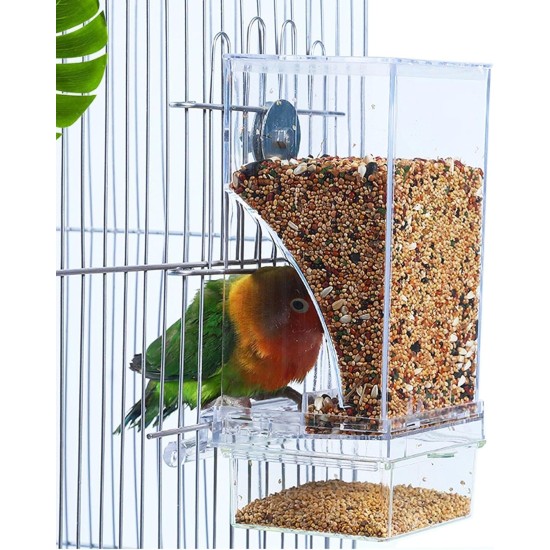 Xemnys Automatic Bird Cage Feeder Budgie Cage Feeder with Perch No Mess Hanging Bird Feeder for Parrot Parakeet Canary Cockatiel Xemnys Automatic Bird Cage Feeder Budgie Cage Feeder with Perch No Mess Hanging Bird Feeder for Parrot Parakeet Canary Cockatiel