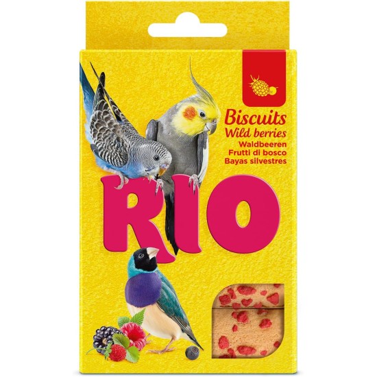 RIO Biscuits with Wild Berries | 150 g | Supplementary Feed for Ornamental Birds | Treats for Lots of Variety | With Eggs and Cereals | Suitable for Molting and Breeding Birds RIO Biscuits with Wild Berries | 150 g | Supplementary Feed for Ornamental Birds | Treats for Lots of Variety | With Eggs and Cereals | Suitable for Molting and Breeding Birds