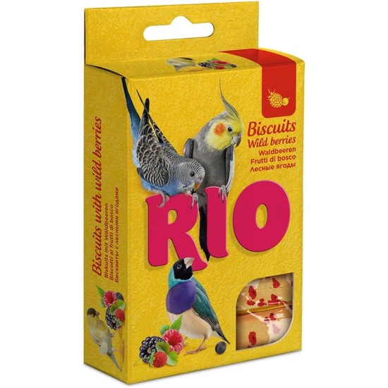 RIO Biscuits with Wild Berries | 150 g | Supplementary Feed for Ornamental Birds | Treats for Lots of Variety | With Eggs and Cereals | Suitable for Molting and Breeding Birds