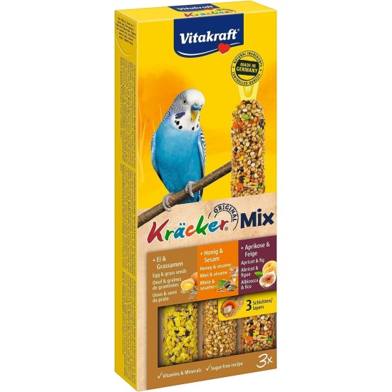 Vitakraft - 21237 - Cracker Trio-Mix (Sesame Banana / Herbal Bell Pepper / Kiwi Lemon) Parakeets Vitakraft - 21237 - Cracker Trio-Mix (Sesame Banana / Herbal Bell Pepper / Kiwi Lemon) Parakeets