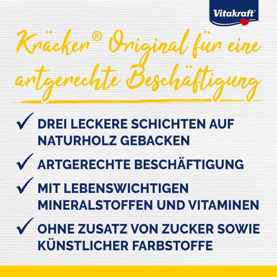Vitakraft Kräcker Mix, Bird Snack, Nibble Sticks with Egg and Grass Seed, with Apricot and Fig, with Honey and Sesame, for Beak Care, No Added Sugar (10 x 80 g) Vitakraft Kräcker Mix, Bird Snack, Nibble Sticks with Egg and Grass Seed, with Apricot and Fig, with Honey and Sesame, for Beak Care, No Added Sugar (10 x 80 g)