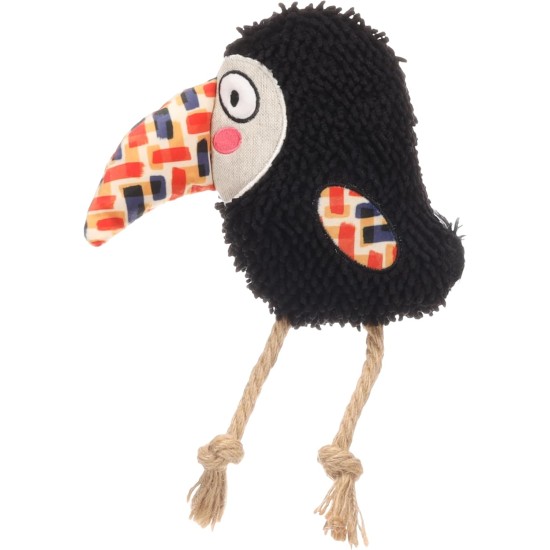 Flamingo Saffia Bird Toy with Rope - Black, with Squeaker for Extra Fun - Perfect for Dogs Flamingo Saffia Bird Toy with Rope - Black, with Squeaker for Extra Fun - Perfect for Dogs