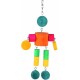 Happy Pet Playtime Dangle Man Wooden Parrot Toy Happy Pet Playtime Dangle Man Wooden Parrot Toy