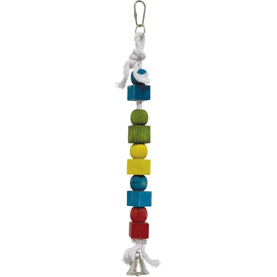 ICA BR101 Wooden Bird Toy with Large Beads and Bell ICA BR101 Wooden Bird Toy with Large Beads and Bell