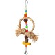 Kerbl Raffia/Walnut/ Pine Bird Toy Nature with Bell, 36 cm