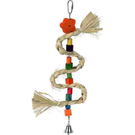 Kerbl Sisal/ Pine/ Maize Bird Toy Nature with Bell, 36 cm