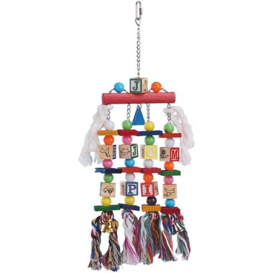 Nobby Wooden Toy for Parrot, Toy on Right, 50 x 15 cm, Multi-Coloured Nobby Wooden Toy for Parrot, Toy on Right, 50 x 15 cm, Multi-Coloured