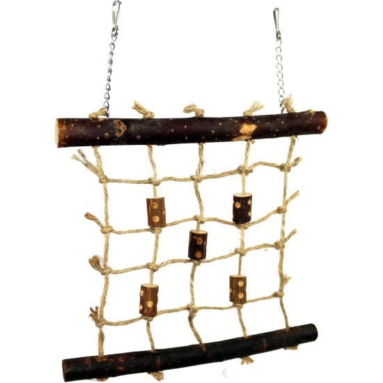 Pet Ting Natural Living Rope Climbing Wall 27 x 24 cm - Bird Toy, Wall, Wood, Finches, Canaries, Budgies etc. Pet Ting Natural Living Rope Climbing Wall 27 x 24 cm - Bird Toy, Wall, Wood, Finches, Canaries, Budgies etc.