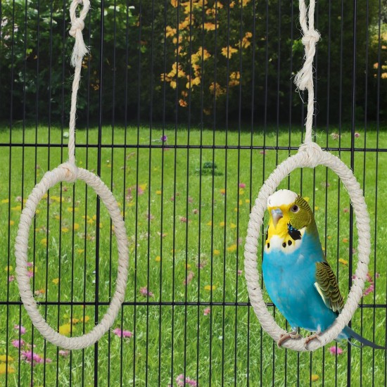 Relaxdays Bird Swing Set of 2, Climbing Bird, 15 cm, Budgie Rings, Bird Toy with Carabiner, Natural Relaxdays Bird Swing Set of 2, Climbing Bird, 15 cm, Budgie Rings, Bird Toy with Carabiner, Natural