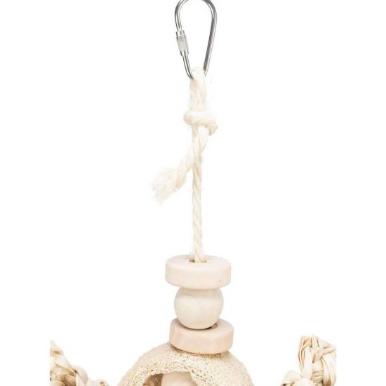 TRIXIE 58997 Natural Bird Toy, Banana Leaves/Wood/Loofah, 42 cm TRIXIE 58997 Natural Bird Toy, Banana Leaves/Wood/Loofah, 42 cm
