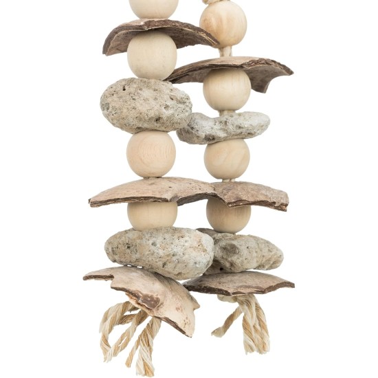 TRIXIE Natural Bird Toy Natural Coconut / Lava Rock 35 cm – 58996 TRIXIE Natural Bird Toy Natural Coconut / Lava Rock 35 cm – 58996