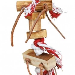 Trixie Wooden Toy with Leather Ribbon, 35 cm, Pack of 4 Trixie Wooden Toy with Leather Ribbon, 35 cm, Pack of 4