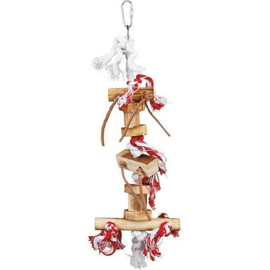 Trixie Wooden Toy with Leather Ribbon, 35 cm, Pack of 4 Trixie Wooden Toy with Leather Ribbon, 35 cm, Pack of 4