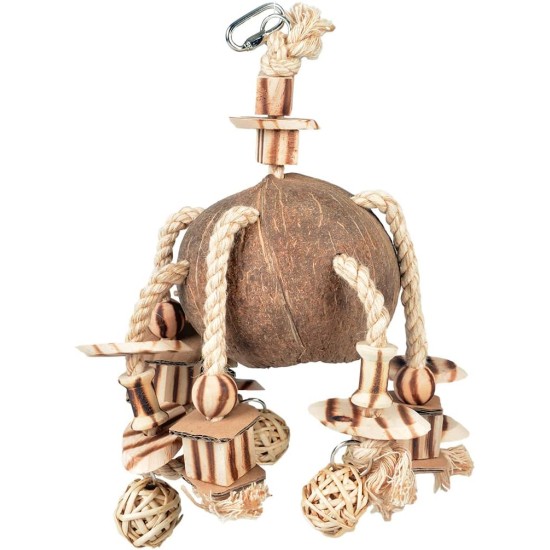 duvoplus, Coconut Jungle Pendant Willow Balls & Blocks Made of Wood, 35 x 20 x 15 cm, Wood, Birds duvoplus, Coconut Jungle Pendant Willow Balls & Blocks Made of Wood, 35 x 20 x 15 cm, Wood, Birds