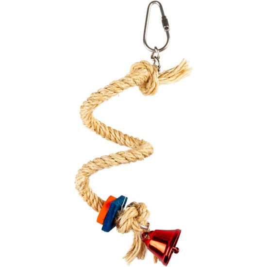 duvoplus, Sisal Rope with Coloured Bell, 19 x 6.5 x 6.5 cm, Multicoloured, Birds, Multicoloured duvoplus, Sisal Rope with Coloured Bell, 19 x 6.5 x 6.5 cm, Multicoloured, Birds, Multicoloured