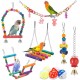 lovyoCoCo Bird Parakeet Toy Swing Hanging Standing Chew Toy Hammock Climbing Ladder Bird Cage Colorful Toy Suitable for Budgies Parakeets Love Birds Finches