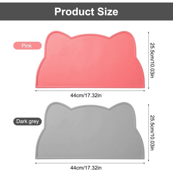 2 Stück Napfunterlage Silikon Katzen Wasserdichtem, 44 X 25.5 cm Napf Matte Katze mit Rand, Anti-Rutsch Haustier Fütterung, Topflappen Futterunterlage Hund, für Hunde, Katzen, Kaninchen (Rosa,Grau) 2 Stück Napfunterlage Silikon Katzen Wasserdichtem, 44 X 25.5 cm Napf Matte Katze mit Rand, Anti-Rutsch Haustier Fütterung, Topflappen Futterunterlage Hund, für Hunde, Katzen, Kaninchen (Rosa,Grau)